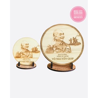 [QUÀ LƯU NIỆM Đĩa gỗ lưu niệm, Tượng bán thân Đại Tướng Võ Nguyên Giáp