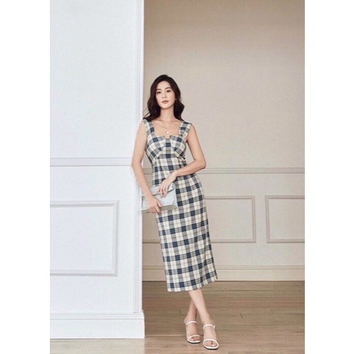 Đầm Caro X.E.C.O.P Form Chuẩn - Hàng y hình 100%