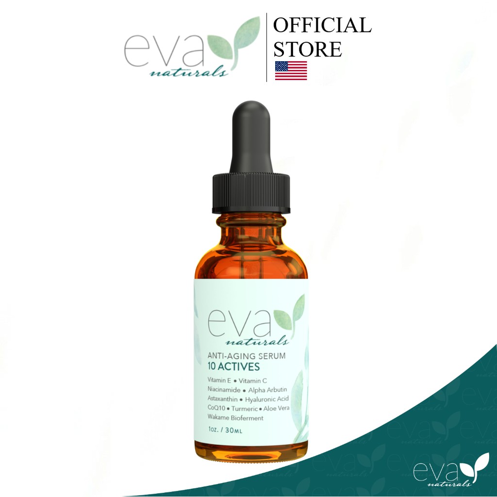Serum 10 Dưỡng Chất Chống Lão Hóa, Làm Trẻ Làn Da Eva Naturals Anti Aging 10 Actives Serum 30ml