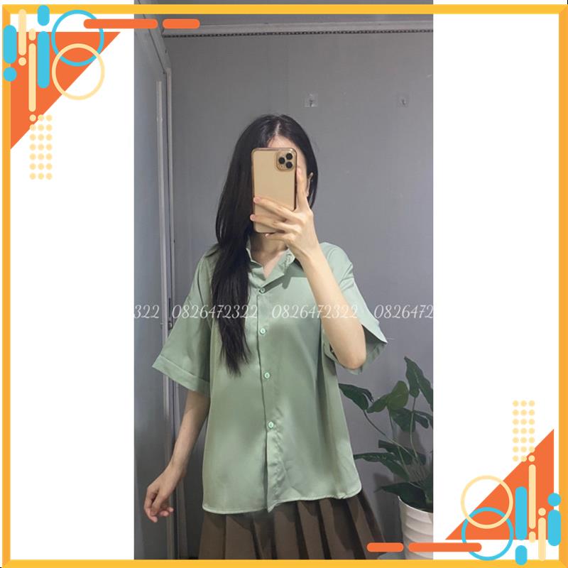 Áo sơ mi cổ đức, áo sơ mi ngắn tay, Áo sơ mi tơ lụa mềm mát chất xịn 4 màu MSP16844 | BigBuy360 - bigbuy360.vn