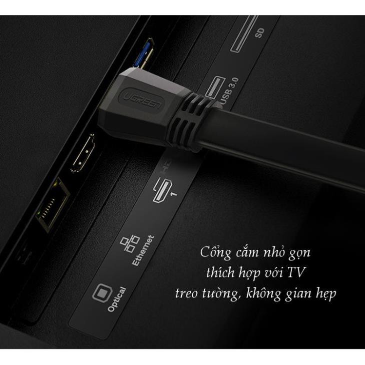 Cáp HDMI 2.0 dài 1,5m - 5m cao cấp UGREEN ED015 hỗ trợ 4k*2k, 3D Full HD1080 dạng dây dẹt ✔HÀNG CHÍNH HÃNG ✔