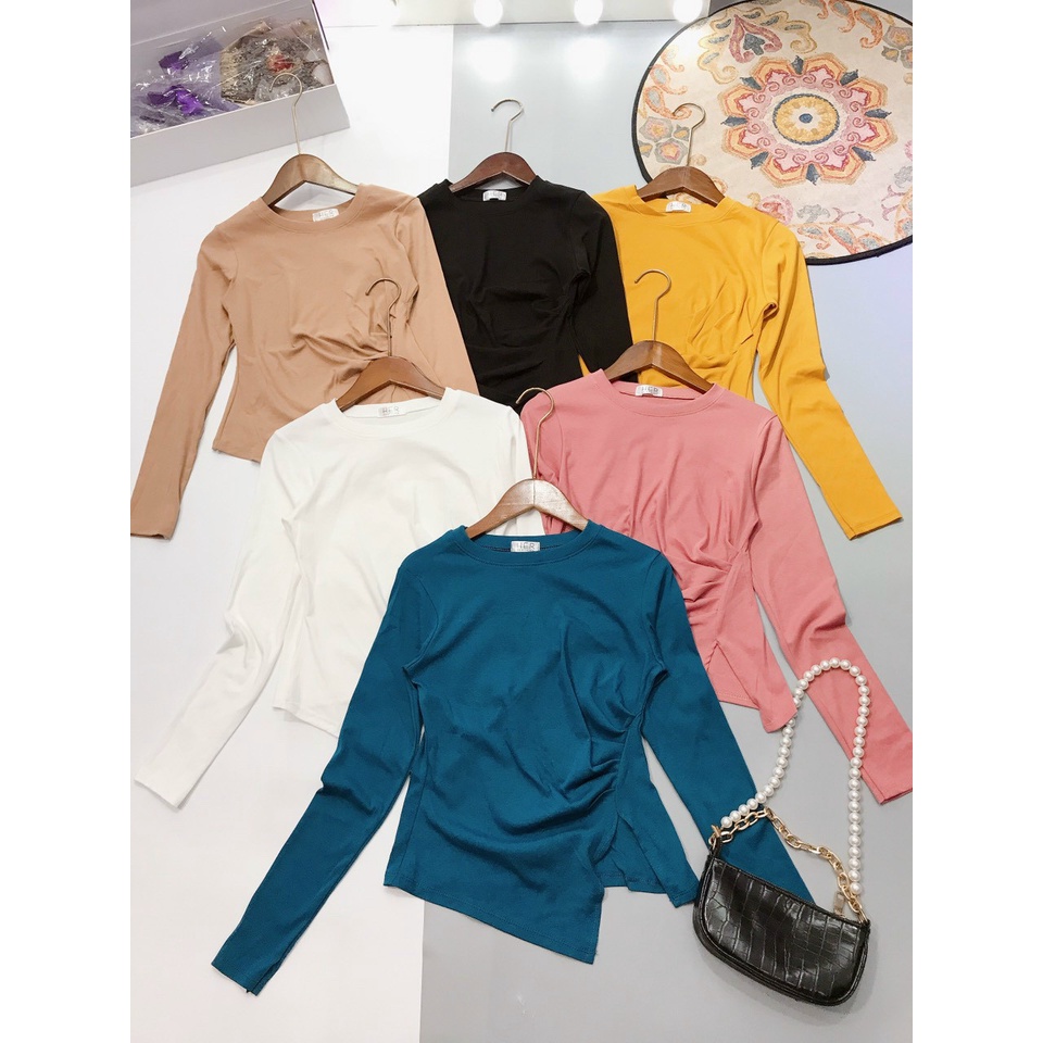 [ Hàng Cao Cấp Loại 1 + Ảnh Thật ] Áo Thun Nữ Dài Tay Rúm Eo Vạt Dài Goon Women's - 099