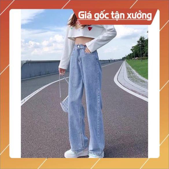 Khuyến mại Quần jean bò ống rộng suông nữ lưng cao chất vải đẹp cao cấp Hot 2021 - HAPONO-J028 huyenjean | BigBuy360 - bigbuy360.vn
