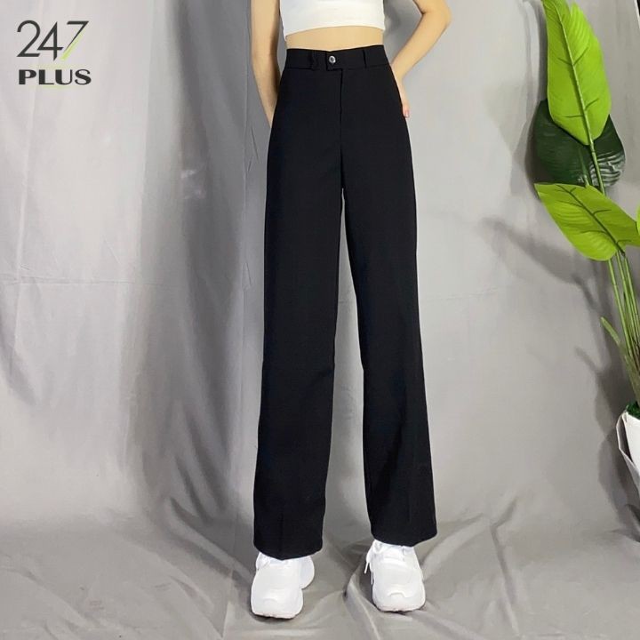 Quần ống rộng lưng cao kiểu Hàn Quốc | BigBuy360 - bigbuy360.vn