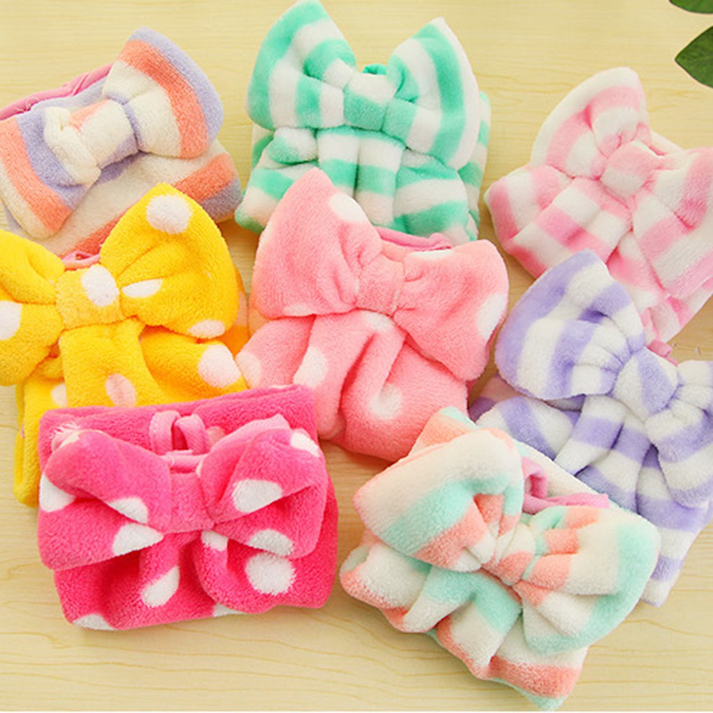 Multi-striped Bow Towel Absorbent Coral Velvet Cloth Towel