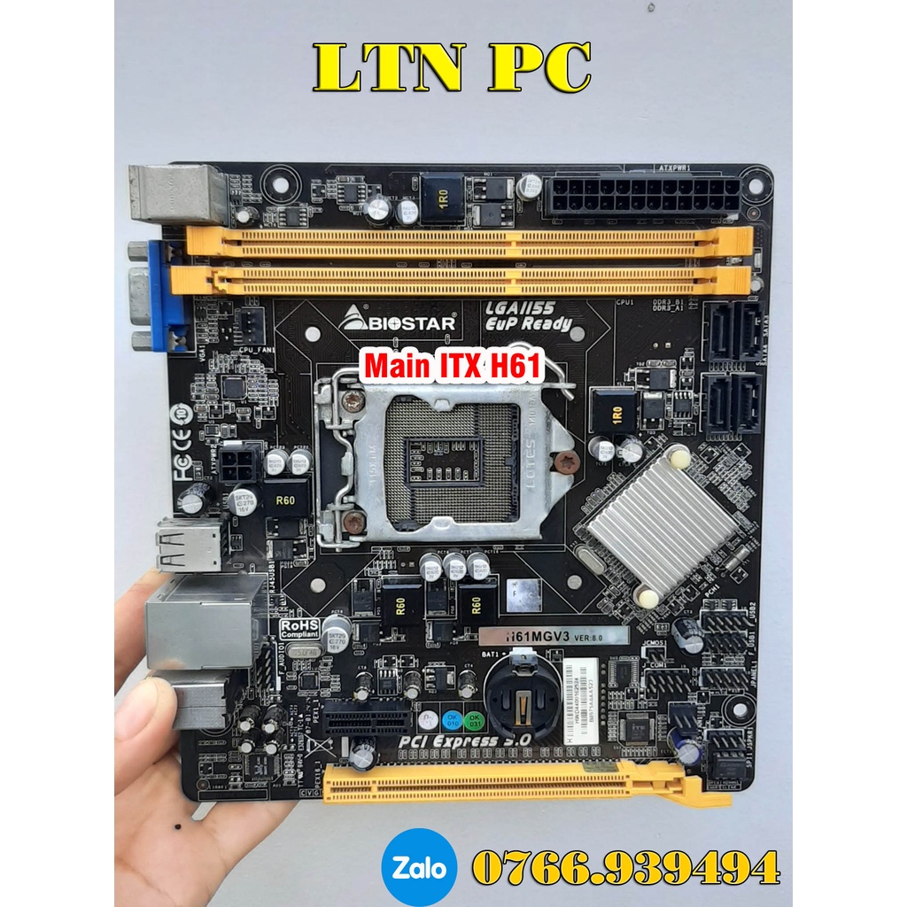 Main Mini ITX H61,H81, H110  Hàng chính hãng có kèm  chắn đầy đủ bảo hàng 1 tháng