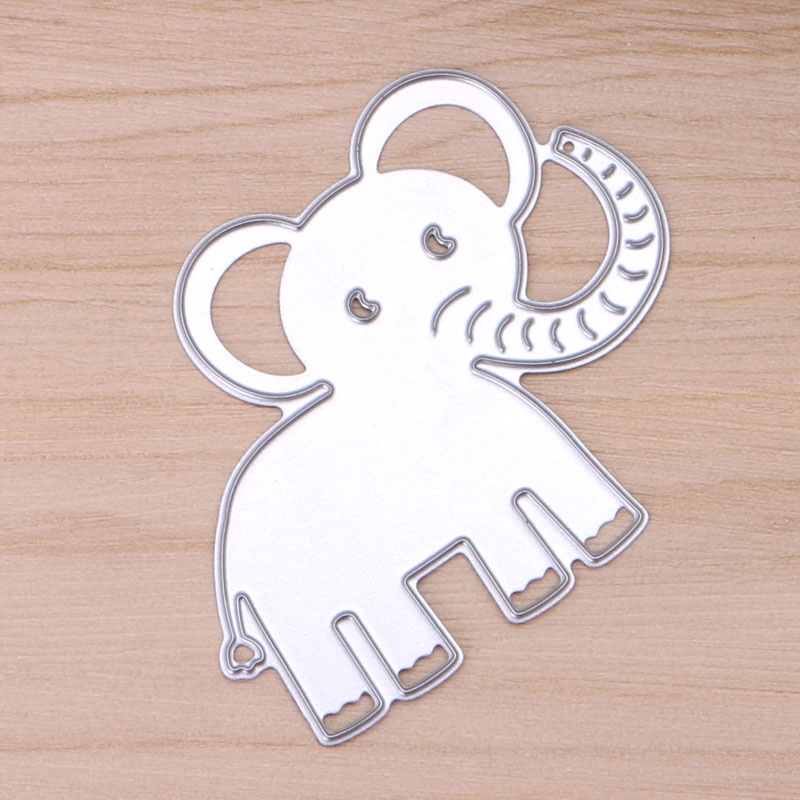 Khuôn Cắt Hình In Nổi Hình Chú Voi Bằng Kim Loại Dùng Trang Trí Thiệp / Scrapbook