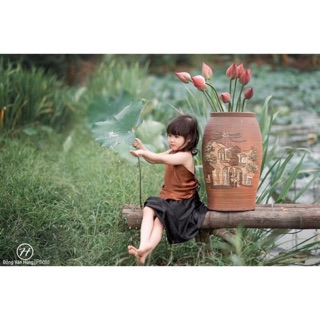 Yếm chụp sen cho bé