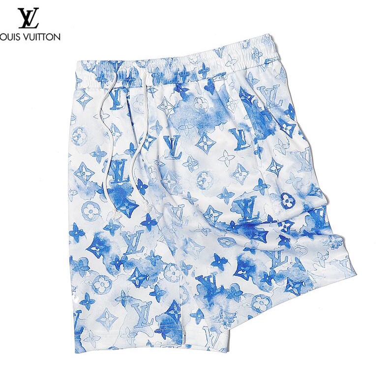 Quần short in họa tiết LV thời trang cho nam nữ