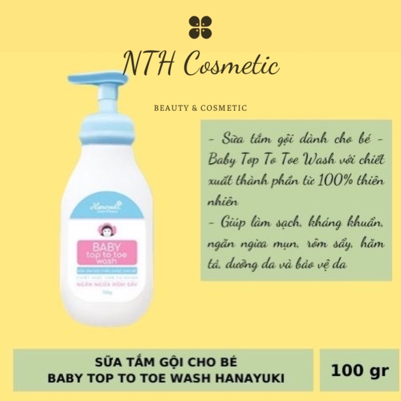 Sữa tắm gội cho bé BABY TOP TO TOE WASH HANAYUKI, sữa tắm toàn thân thảo dược cho trẻ