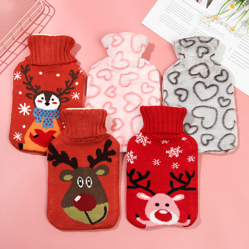 Túi Đựng Nước Nóng Chườm Ấm Bụng 1000ml Họa Tiết Hoạt Hình Dễ Thương Cho Nữ