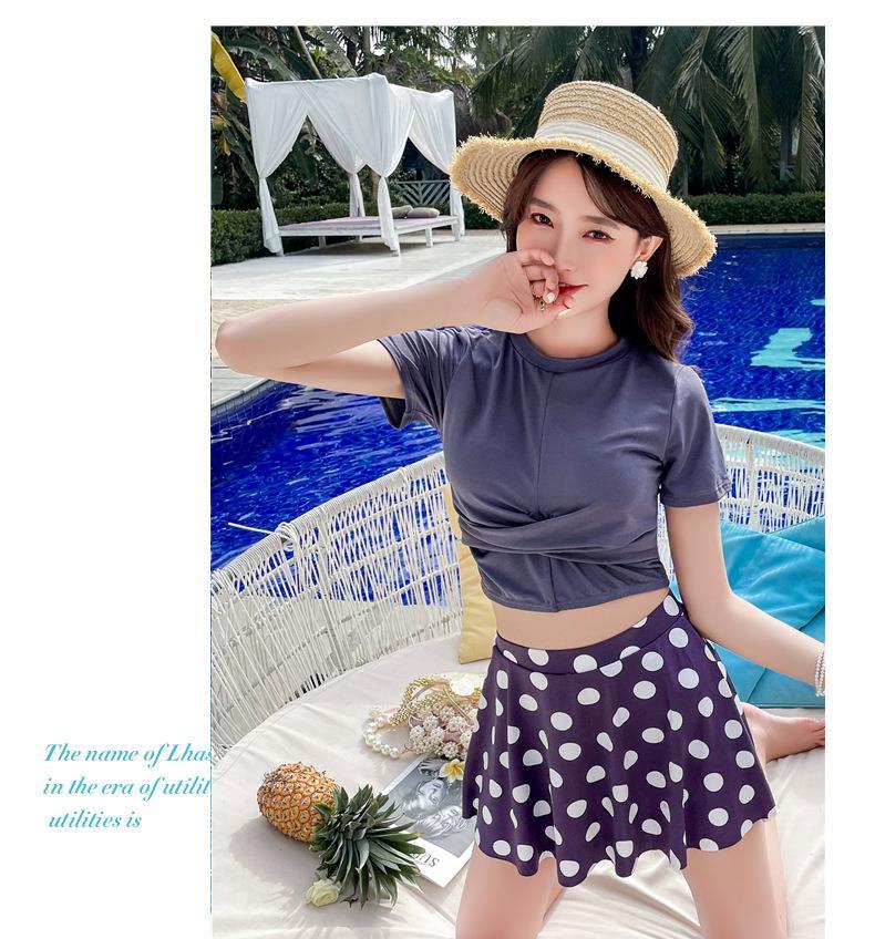 Swimsuit Dress Style Split Two Piece Conservative Small Breasts Set StudentinsSkin Slim Girl Spa Swimwear | BigBuy360 - bigbuy360.vn