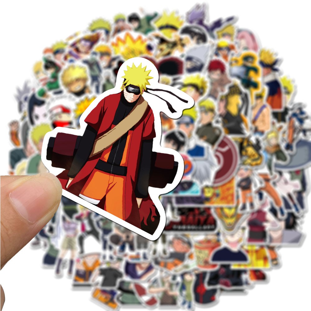 Set 100 Miếng Dán Chống Thấm Nước Hình Các Nhân Vật Trong Phim Hoạt Hình Naruto