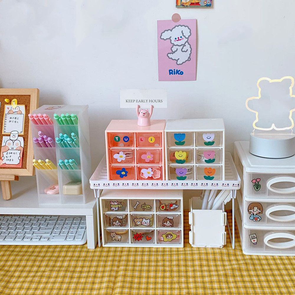 Hộp nhựa trong suốt chia nhiều ngăn đựng đồ dùng để bàn đa dụng