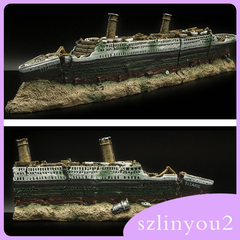 Đồ trang trí tàu Titanic trang trí bể cá