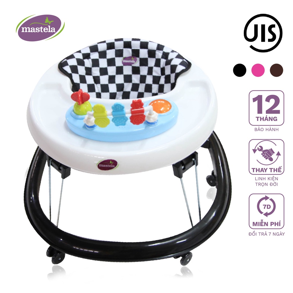 Xe tròn tập đi có đồ chơi và nhạc cho bé Mastela MSTLW2002 siêu nhẹ xoay 360 độ, có bàn ăn , tập đi chống trơn trượt .