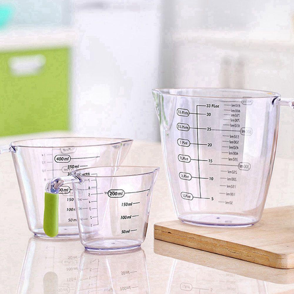 Bộ 3 Cốc Đo Lường Trong Suốt Có Thể Xếp Chồng Lên Nhau Tiện Dụng Cho Nhà Bếp