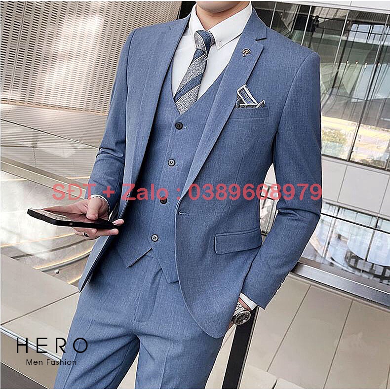 Bộ Vest Nam Cao Cấp Màu Xanh Ngọc, Bộ suit nam thanh niên màu xanh ngọc