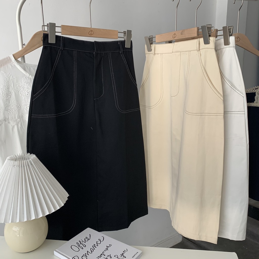 [Mã FADIRECT20 giảm 20K đơn 150K] Chân Váy Kaki Basic Suông Dài | BigBuy360 - bigbuy360.vn