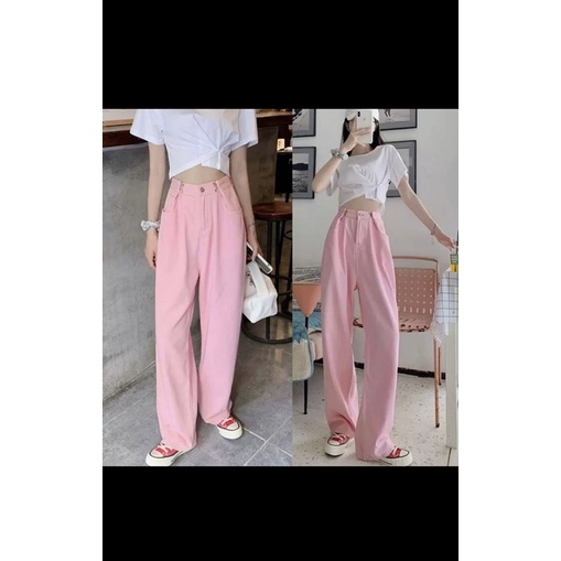 Quần jean hồng hàng order taobao