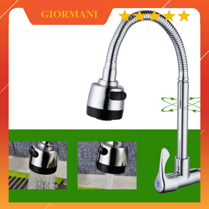 Vòi rửa chén, Vòi rửa bát lạnh cắm tường dây xoắn 2 chế độ nước VRB 905