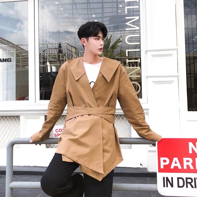 &lt;&lt;Có sẵn&gt;&gt; Áo khoác kaki tay dài kiểu phong cách Hàn Quốc cho nam nữ unisex