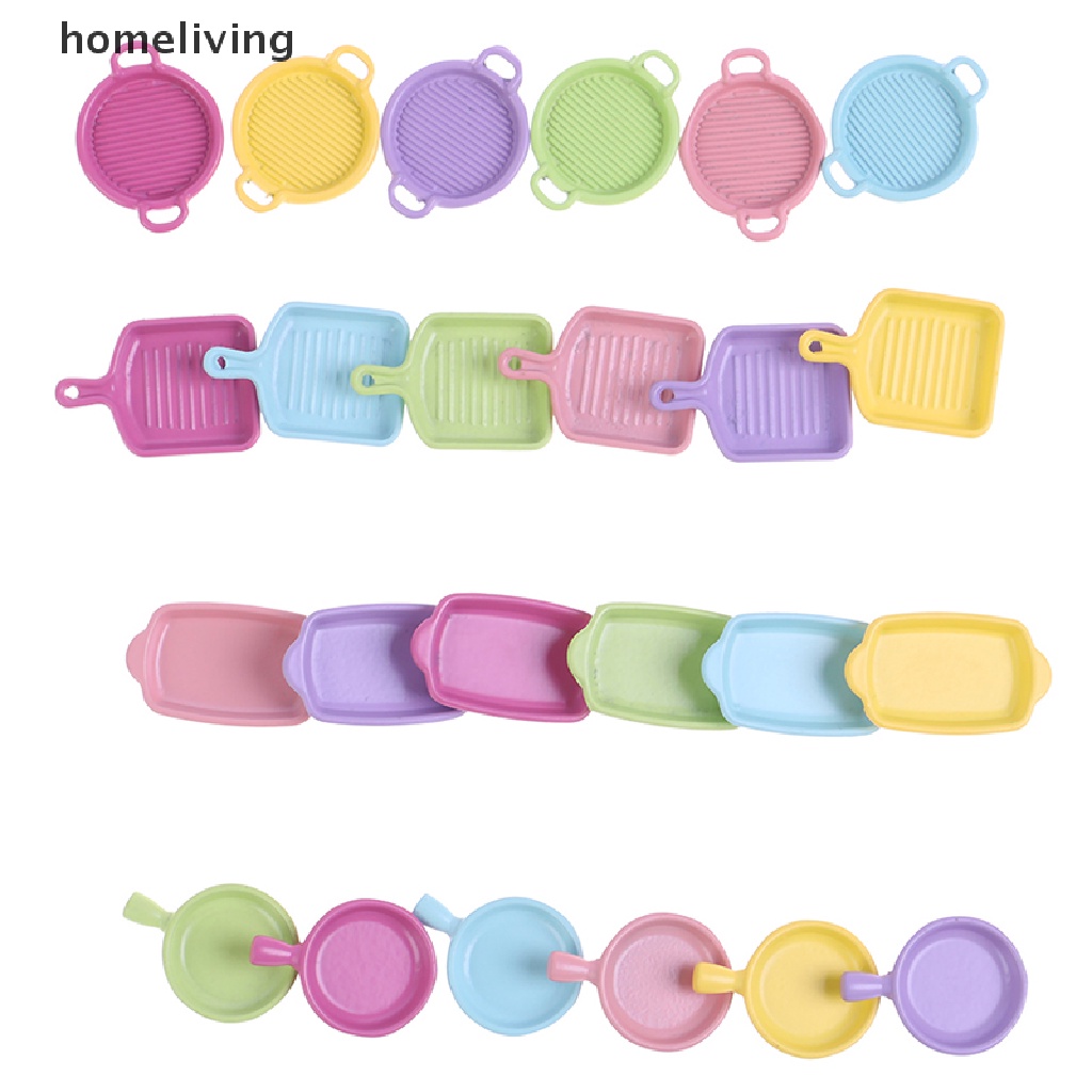Set 4 Đĩa Kim Loại Mini Tỉ Lệ 1 / 12 Dùng Để Trang Trí Nhà Búp Bê