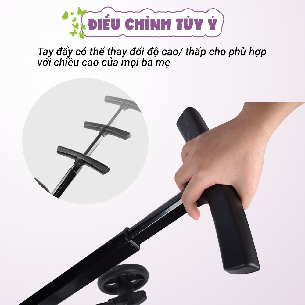 Xe đẩy du lịch gập gọn đảo 2 chiều giảm xóc cao cấp Joovy Qatta S113