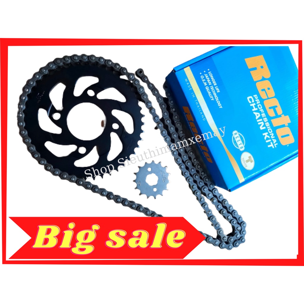 Bộ sên nhông đĩa chính hãng Recto Thailand dùng cho xe Winner / Exiter/ Raider/ Satria fi