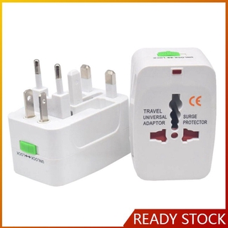 [JL] Universal Worldwide Adapter Electric Socket AU UK US EU Plug Adaptor Travel Wall Charger AC Power Option 2 USB Charging Port International Plug Adaptor