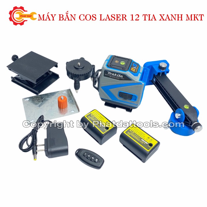 Máy bắn cos laser 12 tia xanh Makita -Kèm  2 pin Li-ion khủng 6000mAh-Bảo hành 6 tháng