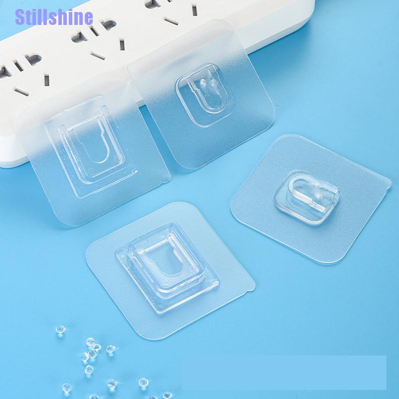 Móc treo đồ gắn tường thiết kế 2 mặt trong suốt tiện dụng