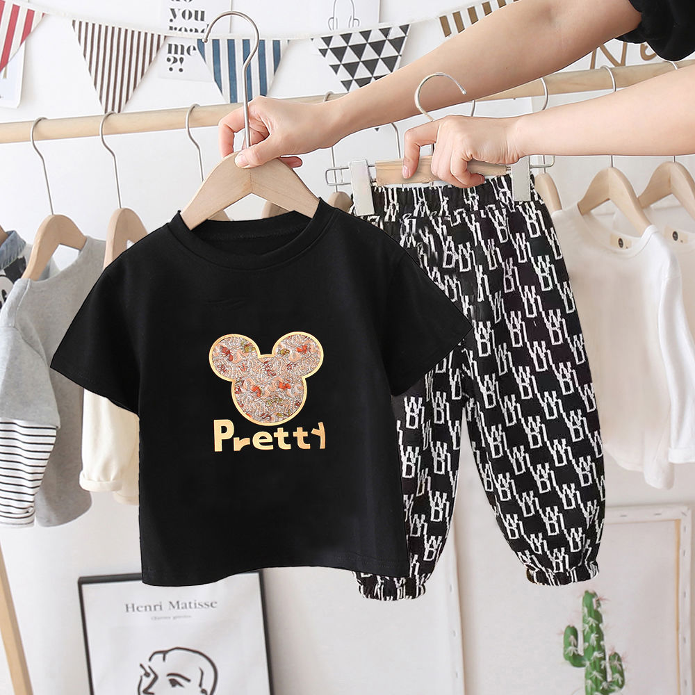 Set áo thun ngắn tay và quần dài thời trang cho bé