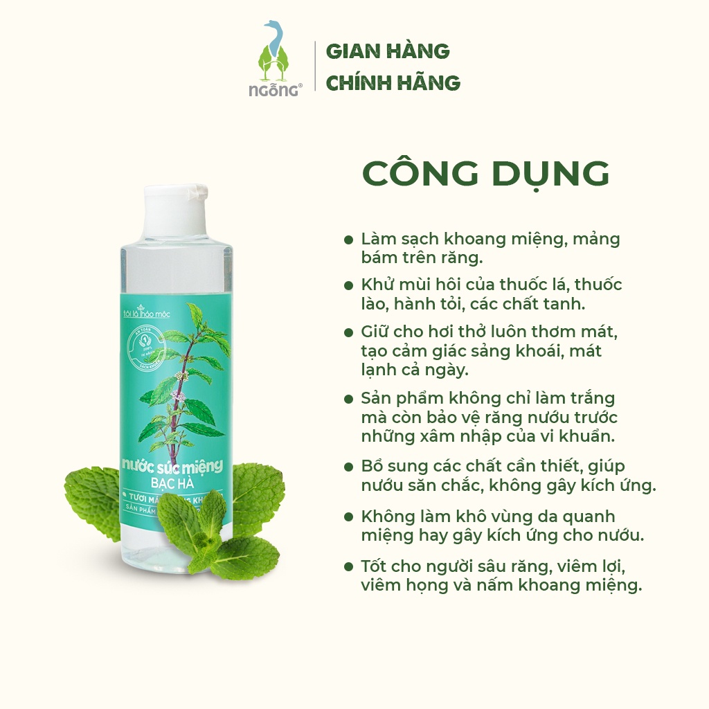 Nước Súc Miệng Bạc Hà Tôi Là Thảo Mộc 500ml