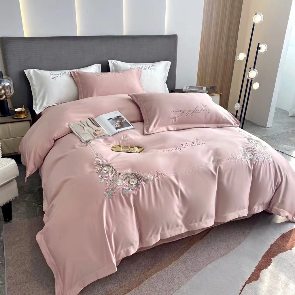 Bộ Chăn Ga Gối Phi Lụa Hoàng Gia - Bộ 4 Món Nhập Khẩu Cao Cấp - Meo Meo Bedding