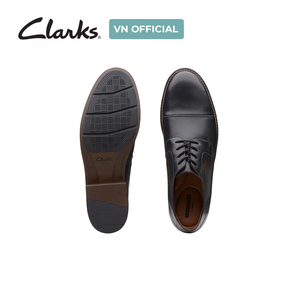 Giày buộc dây nam CLARKS Becken Cap màu đen