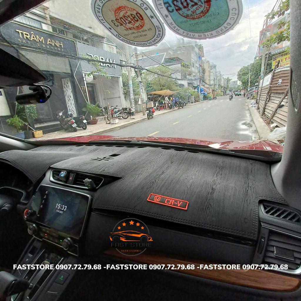 Thảm Taplo Honda Che Nắng Chống Nóng Da Vân Gỗ, Cacbon CRV Civic City Brio HRV Jazz Accord (đời xe --&gt;nhắn tin cho shop)