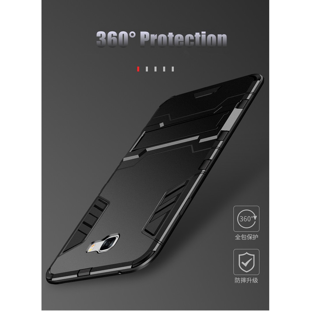 Ốp điện thoại giáp bằng PC cứng kèm silicone mềm bảo vệ cho Samsung C9 Pro A9 Pro J7 DUO