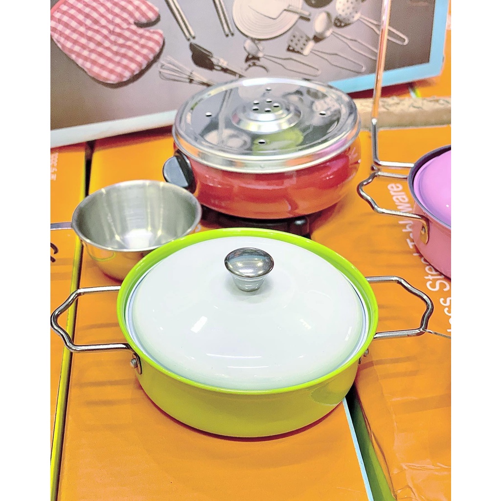 ĐỒ CHƠI NẤU ĂN 23 CHI TIẾT INOX CHO BÉ