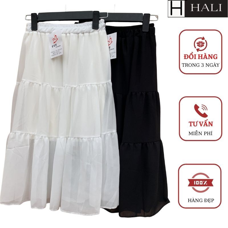 Chân Váy Vintage Nữ Váy Voan Nữ Dáng Dài 2 Lớp siêu Xinh với 2 màu đen trắng | BigBuy360 - bigbuy360.vn