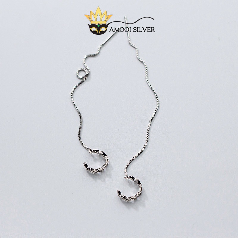 Bông tai bạc S925 earcuff kẹp vành mang được 3 kiểu - Amooi Silver AB44