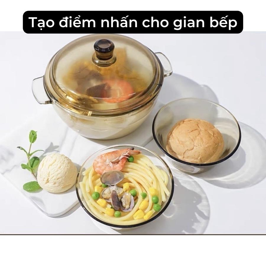 Bộ Bát Thủy Tinh 5 Món Cao Cấp, Hiện Đại, Phong Cách Châu Âu, Chịu Nhiệt Tốt