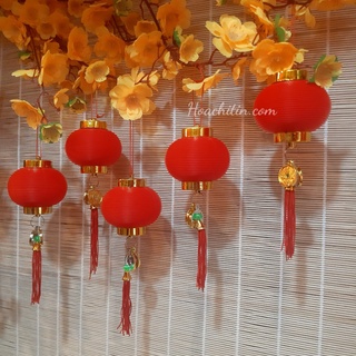 Set 5 Lồng đèn tròn đỏ trang trí Tết