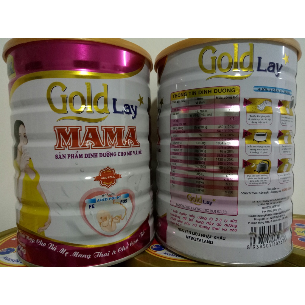 Sữa Bột Goldlay Mama Hương Vani Hộp 900g (Dinh dưỡng dành cho bà mẹ mang thai và cho con bú)