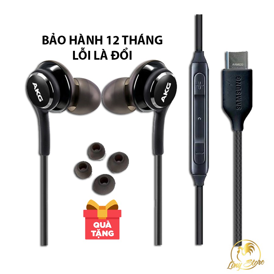 Tai nghe AKG Note 10 Note 20 S20 Note 10 Plus S20 plus S20 Ultra chân Type C chính hãng TẶNG 4 nút tai phụ