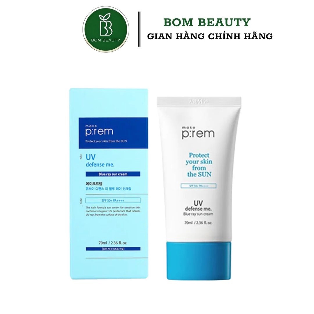 [Mã COS1904 giảm 8% đơn 300K] Kem Chống Nắng Vật Lý Make Prem UV Defense Me. Blue Ray Sun Cream SPF 50+ PA++++ Dạng Kem | BigBuy360 - bigbuy360.vn