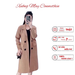 Áo khoác giữ ấm mùa đông chất liệu vải dạ ép sẵn 2 màu kem vs nâu, đủ size