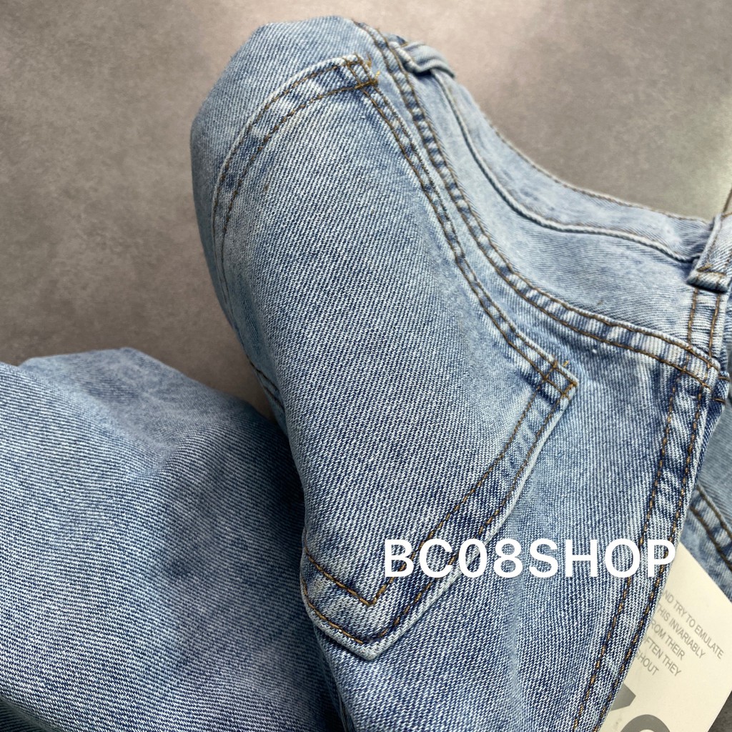 Quần Jean Nữ Ống Rộng Lưng Cao Dáng Dài 105cm Lai Cuốn BC320