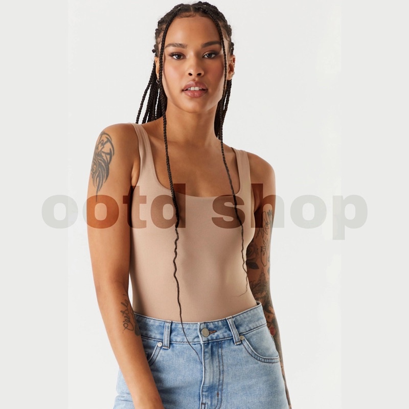 Áo liền quần bodysuit ba lỗ cổ vuông Babaton Aritzia VNXK