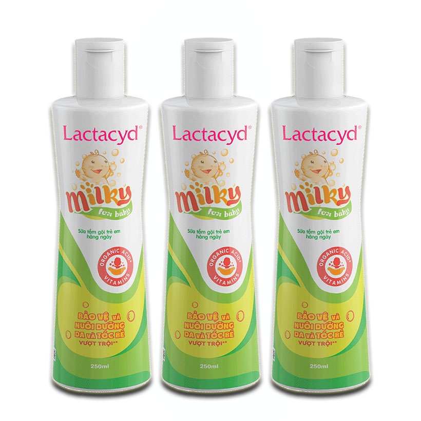 Sữa tắm gội trẻ em lactacyd milky 500ml